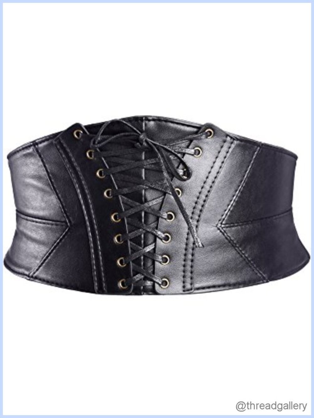 Faux Leather Elastic Corset Belt Lace-Up Waist Belt Renaissance Cosplay